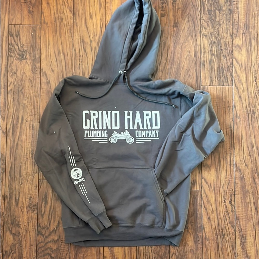 Gray Grind Hard Plumbing Company Hoodie